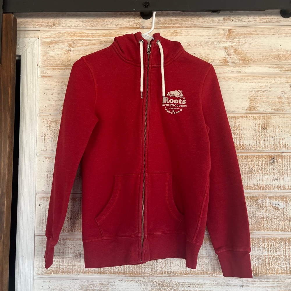 Roots Full Zip Logo Hoodie